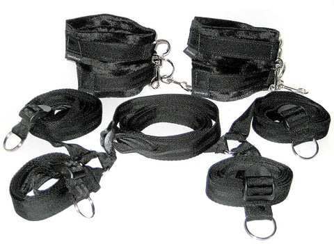 Sportsheets Under The Bed Bondage Kit 9pc 60" Restraints, Black