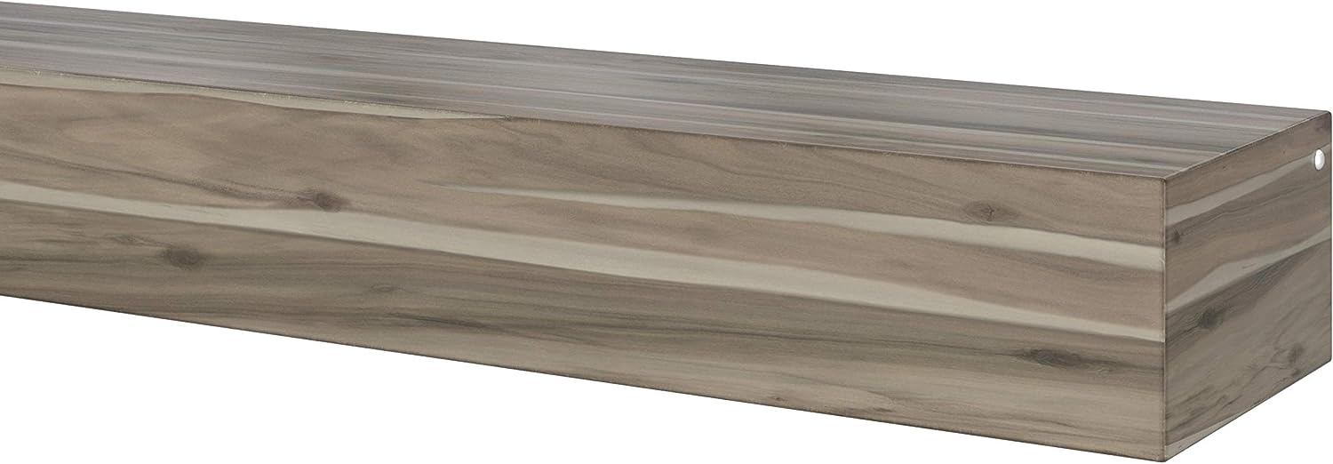 Acacia 48 Shelf or Mantel Shelf with Weathered Gray Finish and Natural Distressing