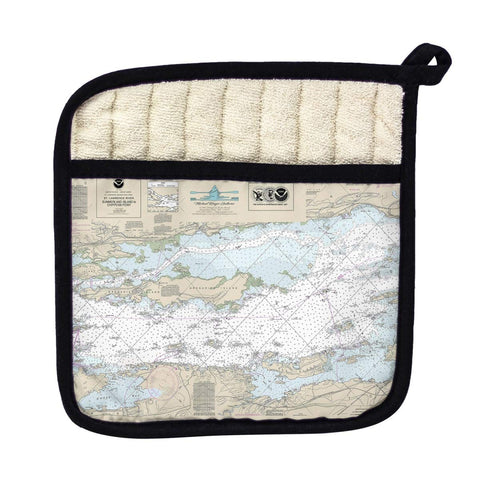 Betsy Drake PT796 St Lawrence River - Goose Bay to Chippeway Bay NY Nautical Map Pot Holder