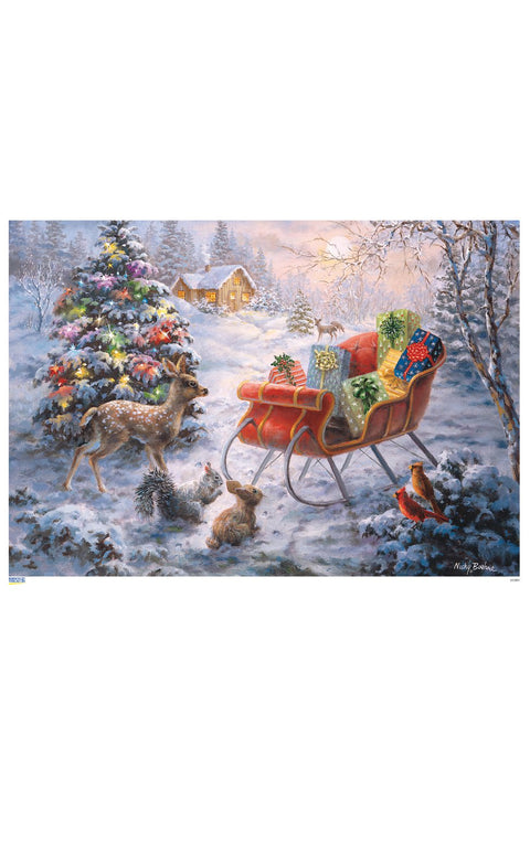 Alexander Taron Importer 10389 - Korsch Advent - Santa's Sleigh - 8"" H x 11.5"" W x .1"" D