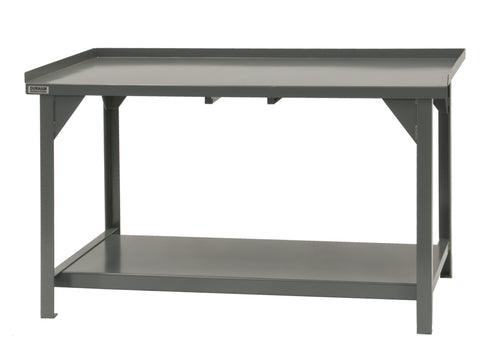 Durham DWB-3072-BE-95 Specialty Workbench, Back and end Stops, Gray