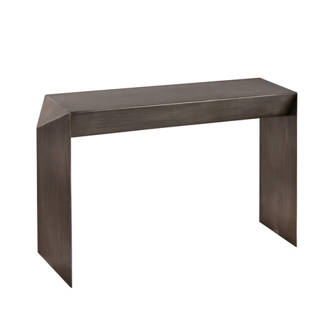 Pasargad Home Byzantine Katya Design Zink Antique Finish Iron Console Table, Grey - Small Sofa End Indoor Accent Table - Table for Living Room, Bedroom - Luxury Room Office