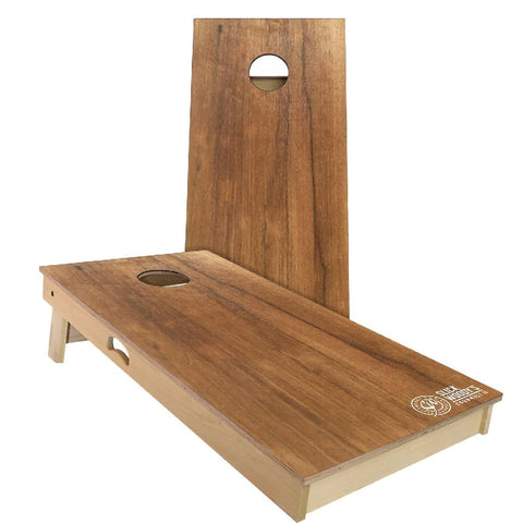 Skip's Garage Imbuia Wood Cornhole Set - Premium 2x4 (Weather Bags) - Include Case + Hole Lights