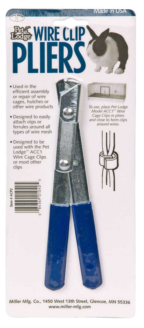 Pet Lodge® Wire Clip Pliers | Specialty Pliers Designed for Ferrule Type Wire Clips | Wire Cage Clip Pliers
