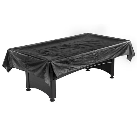 Hathaway 8 Foot Pool Table Cover – Black Leatherette Billiard Table Cover with Cotton Lining and Reinforced Seams – Dust and Spill Protection for Game Room Tables