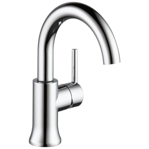 Delta Faucet Trinsic Single Hole Bathroom Faucet, Single Handle Bathroom Faucet Chrome, Bathroom Sink Faucet, Diamond Seal Technology, Drain Assembly, Chrome 559HA-DST