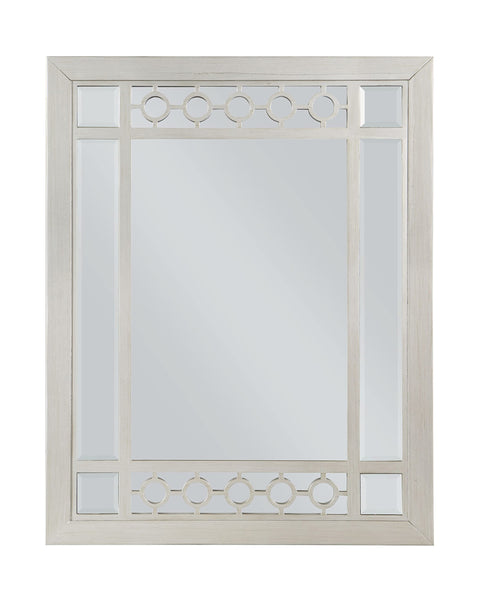 Acme Varian Vertical Rectangular Wooden Frame Mirror in Silver