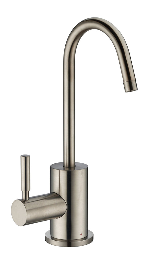 Whitehaus WHFH-H1010-BN Forever Hot Point of Use Instant Water Faucet with Contemporary Spout and Self Closing Handle, Brushed Nickel