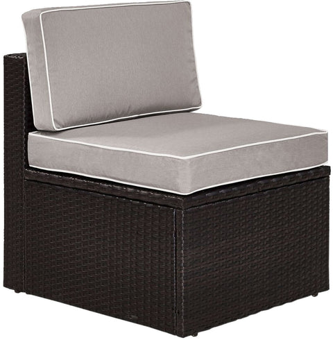 Palm Harbor Wicker Armless Outdoor Sectional Chair Gray/Brown