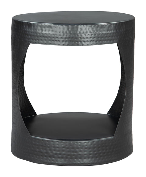 Nk Side Table Black, Black End Table, Modern Style, Powder Coated Iron Round Shape Tabletop, Iron, Indoor Living, 18.5" W x 18.5" D x 20.3" H
