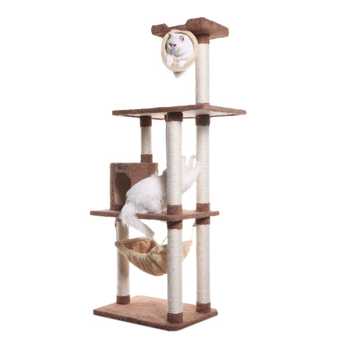 Armarkat 70" Cat tree With Scratch posts, Real Wood Cat House For Cats & Kittens, X7001