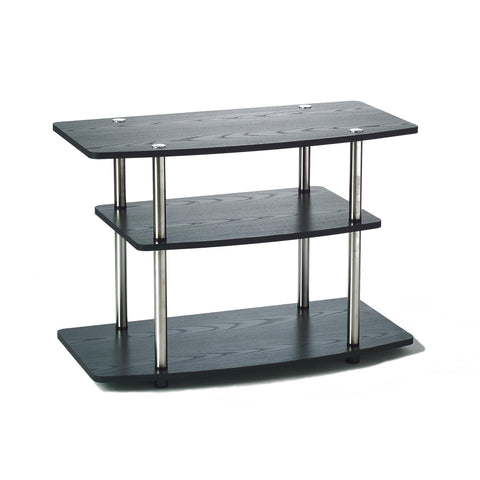 Convenience Concepts Designs2Go No Tools 3-Tier TV Stand 31.5" - Entertainment Center for TVs up to 37 Inches, Modern TV Console with Shelves for Living Room, Family Room, Black