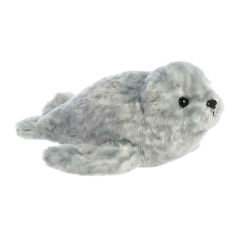 Aurora® Adorable Mini Flopsie™ Harbor Seal Stuffed Animal - Mini Companions Ready for Playful Adventures - for Kids All Ages, Toddlers, Adults, and Families - Gray 8 Inches