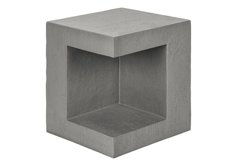 Monarch Specialties I 4130 Accent Table, 25" H, Indoor Or Outdoor, Side Table, Nightstand, End, Square, Bedroom, Living Room, Grey, Contemporary, Modern