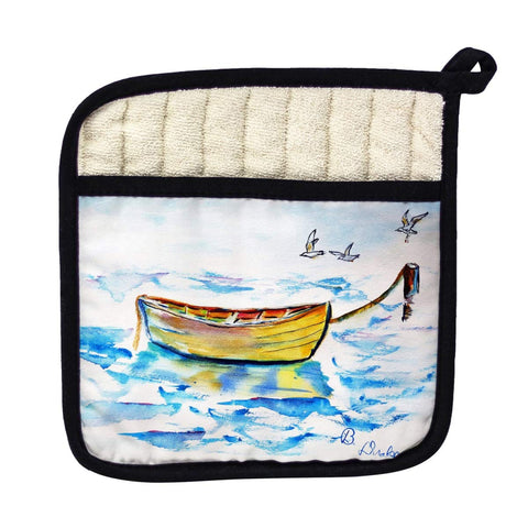 Betsy Drake PT830 Yellow Row Boat Pot Holder