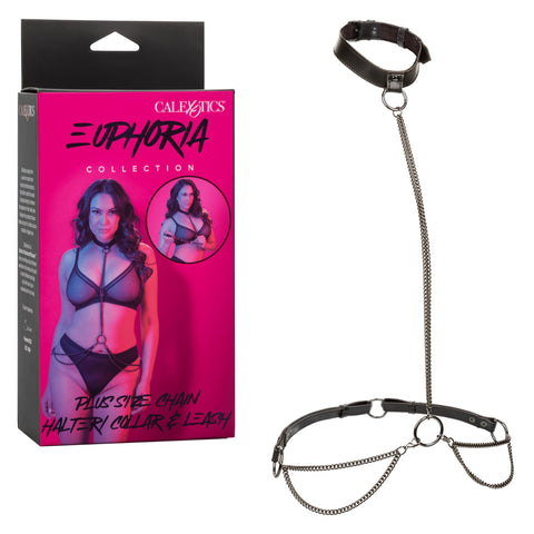 CalExotics Euphoria Collection Plus Size Harness Chain Halter/Collar & Leash Fetish Toy for Women - SE-3101-01-3