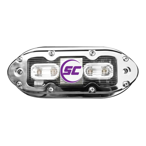 shadow-caster SCM-4 LED Underwater Boat Light - Ultra Blue - 316 Stainless Steel Housing - Polycarbonate Lens - IP68 Fully Submersible Waterproof