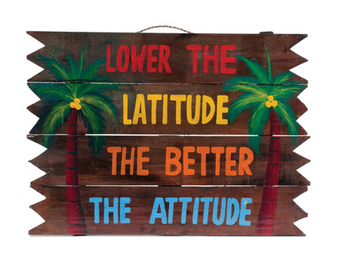 RAM Outdoor Decor Hand Painted Wooden Lower The Latitude Wall Art Sign
