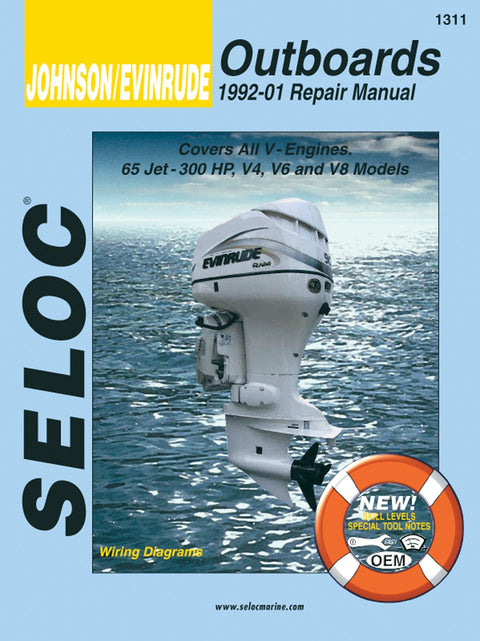 Sierra International Seloc Manual 18-01311 Johnson/Evinrude Outboards Repair 1992-2001 65 Jet-300 HP V4 V6 & V8 Model