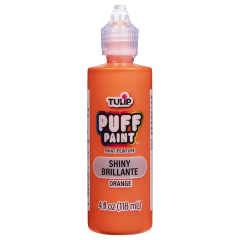 Tulip Puff Fabric Paint , Permanent Craft Paint for Clothes, DIY Projects, Notoxic, 4 fl oz, Shiny Orange