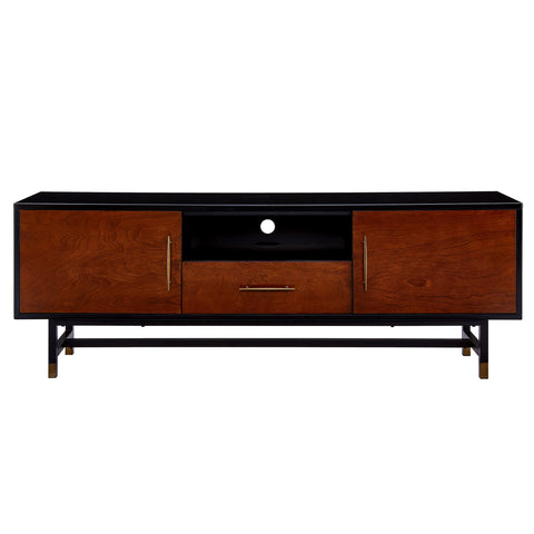 SEI Furniture Blynn Midcentury Modern Media Console TV Stand, Black