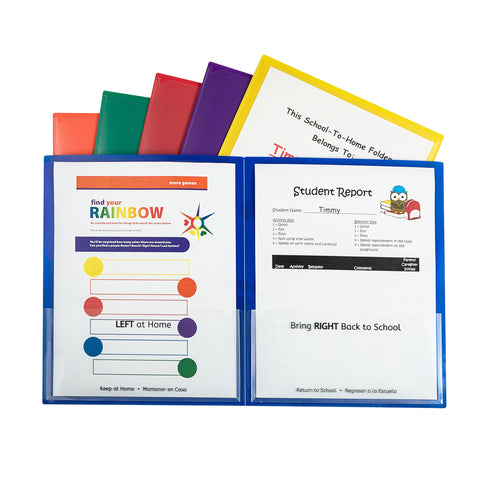 C-Line Classroom Connector School-to-Home Folders, Assorted Colors, 6 per Pack (32010)
