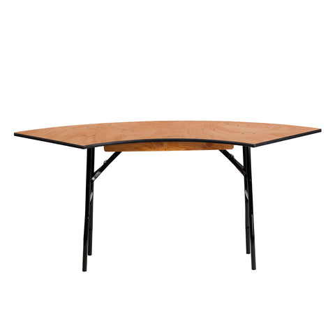 Flash Furniture Ginny Commercial Grade 5.5 ft. x 2 ft. Serpentine Wood Folding Banquet Table