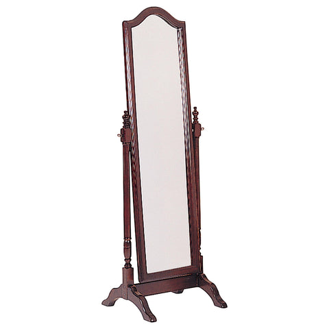 Coaster Home Furnishings - Cabot - Wood - Cheval Standing Mirror with Swivel Base, Full-Length Viewing and Arched Top - Bedroom, Entryway & Dressing Area - Merlot - 3103