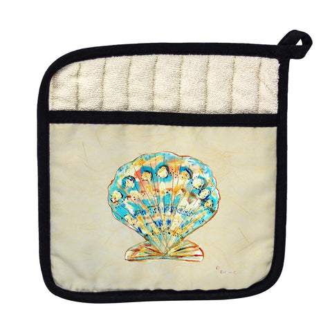 Betsy Drake PT304 Teal Scallop Pot Holder