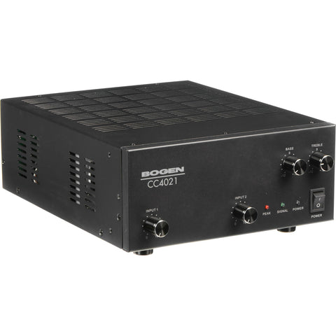 Bogen CC4021 Compact Mixer-Amplifier, 40W 2-Input with Balanced Mic/Line, Aux Input, Priority Muting, Phantom Power, Tone Controls, RCA Record Output, Multi-Impedance Speaker Compatibility
