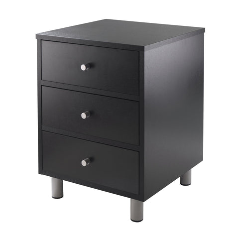 Winsome Daniel Accent Table, Classic Bedside Nightstand with 3 Drawers, End Table with Storage for Couches in Living Room, Functional Furniture for Bedroom, Office