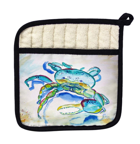 Betsy Drake PT1014 Blue Fiddler Crab Pot Holder