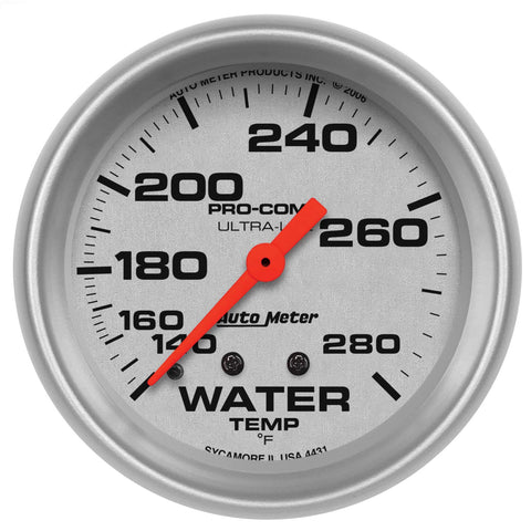 Auto Meter 4431 Ultra-Lite Mechanical Water Temperature Gauge , 2 5/8"