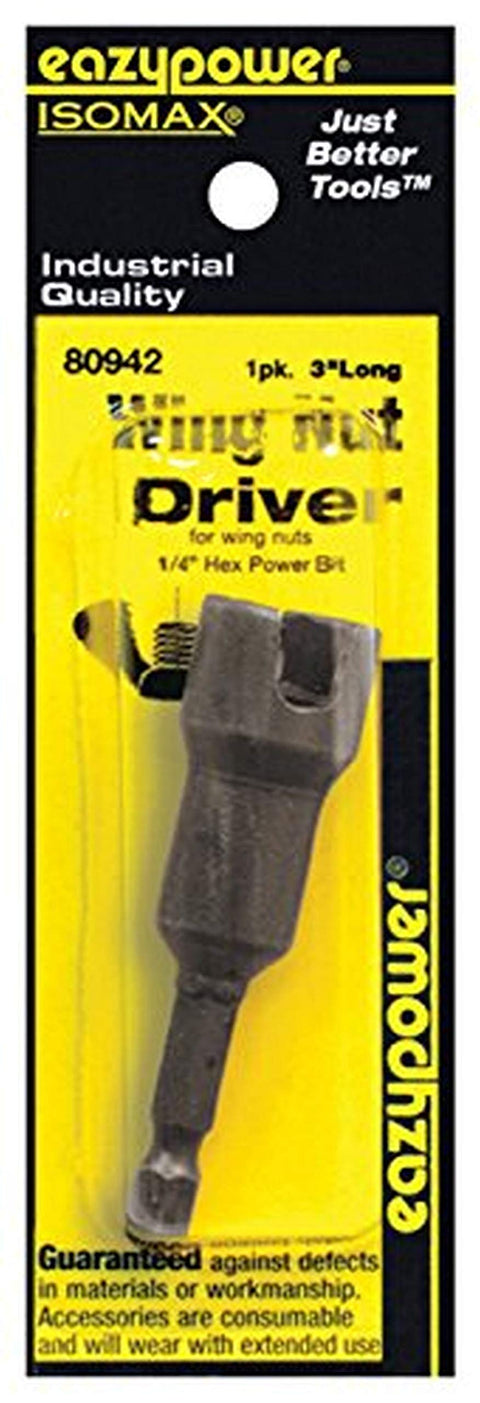Eazypower 80942 Wing Nut Driver, 1/4" Hex Shank (1 Pack)