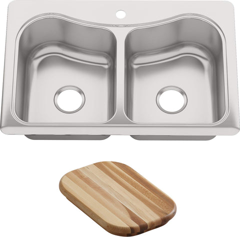 KOHLER STACCATO 33X22 DBL-EQUAL SS SINK, 1-HOLE
