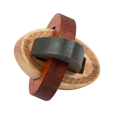 Professor Puzzle: Celtic Knot Puzzle - 3D Wooden Handheld Brainteaser, Cultural Symbol Unravel Challenge, Spatial Logic, Lost & Found Collection
