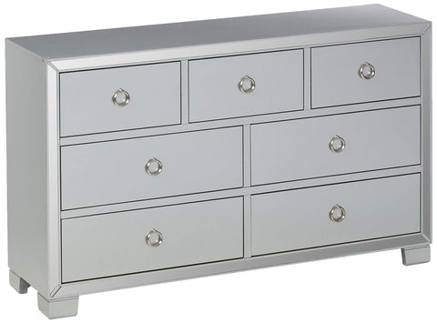 Acme Voeville II Wood 7-Drawers Bedroom Dresser in Platinum Silver
