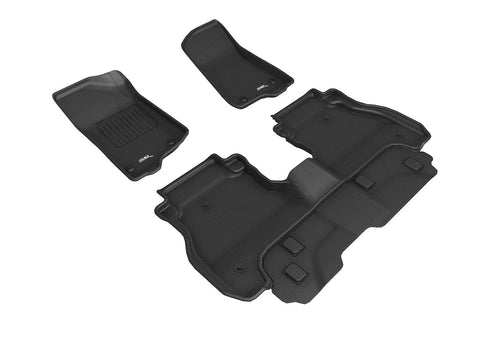 3D MAXpider Custom Fit Kagu Floor Mat (Black) Compatible with Jeep Gladiator (JT) 2020-2026 - Full Set