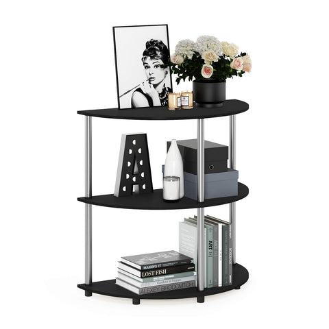 Furinno Frans Turn-N-Tube Half Round Console Table Black Oak