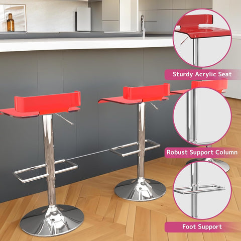 Acme Rania Swivel Adjustable Bar Stool in Red