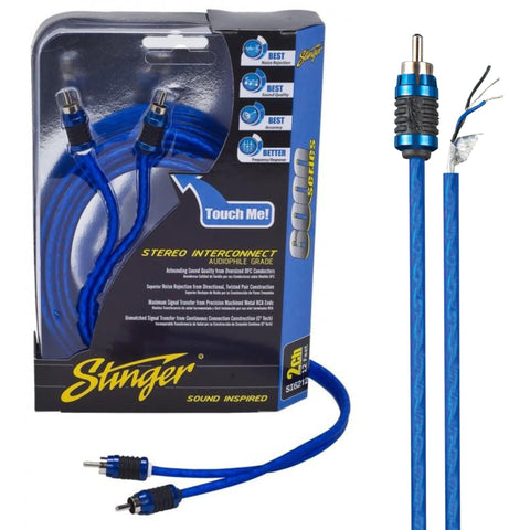STINGER 2-Channel 3 FT 6000 Series Audiophile Grade RCA Interconnect Cable, Subwoofer Cable (2-Channel, 3 feet)