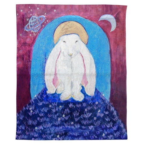 Betsy Drake TP1455 24 x 30 in. Night Bunny Outdoor Wall Hanging