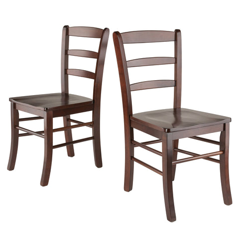 Winsome Benjamin Ladder Back Chair Set of 2 in Walnut, Classic Backed Kitchen & Dining Room Chairs, Simple & Elegant Home Seating Solution, Great for Office, Hallway, Bedroom