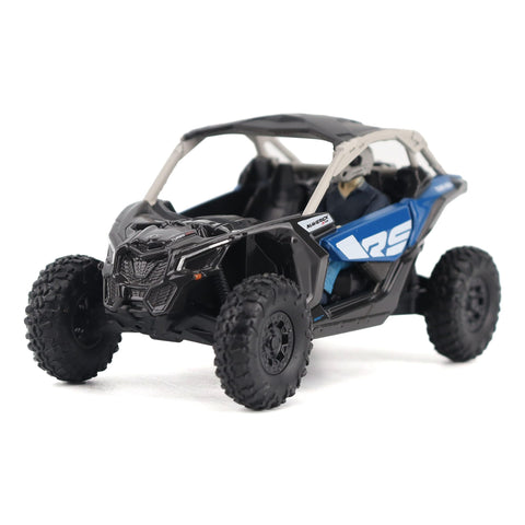 Diecast Masters BRP Bombardier Models 1:32 Scale Diecast Replica Can-Am Maverick X3 X rs Turbo RR, Intense Blue, Carbon Black & Chalk Grey | Item 60005