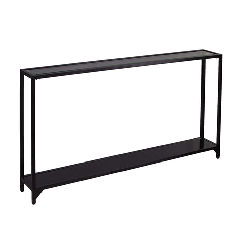 SEI Furniture Bergen Narrow Metal Console Table, Dining Room With Open Concept Living Space Glam Style Powder-Coated Iron, Black