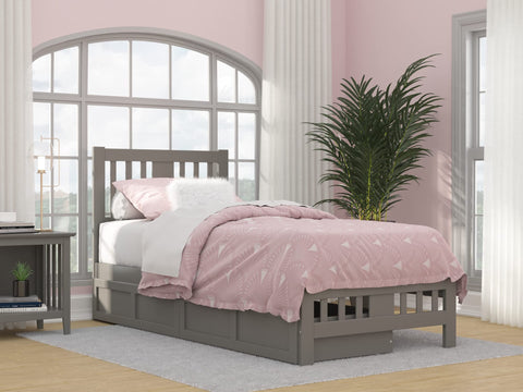 Tahoe Twin Extra Long Bed with Footboard and 2 Drawers in Grey
