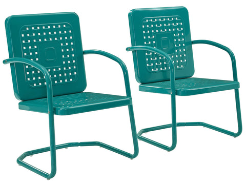 Bates 2Pc Retro Outdoor Chair Set Turquoise - 2 Armchairs