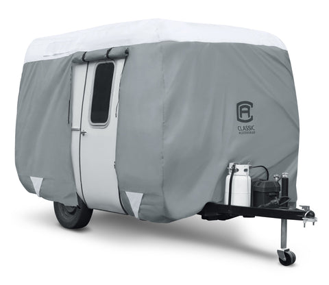 Classic Accessories Over Drive PolyPRO 3 Molded Fiberglass Travel Trailer Cover, Fits 11' - 13' Trailers, RV Cover, Camper Cover, Travel Trailer Cover