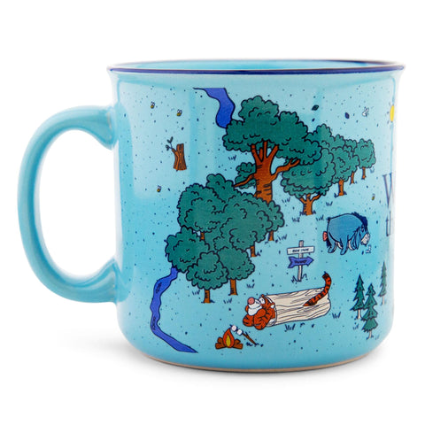 Winnie The Pooh Disney Map of the Hundred Acre Wood Ceramic Mug | BPA-Free Large Coffee Cup For Espresso, Tea | Holds 20 Ounces