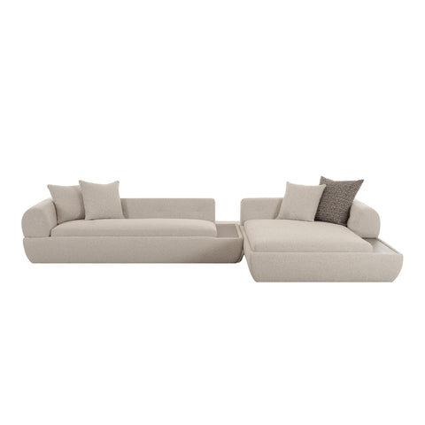 Pasargad Home Amara Style Beige 2-Pieces Sectional Sofa - Modern Living with Included Cushions